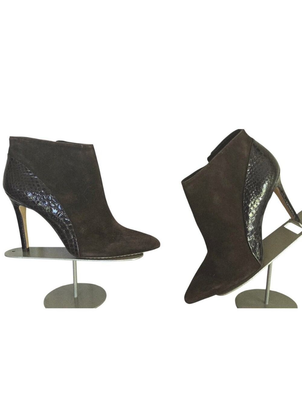 New w/o Box VINCE CAMUTO Brown Suede Zip Pointed Toe Ankle Booties 8